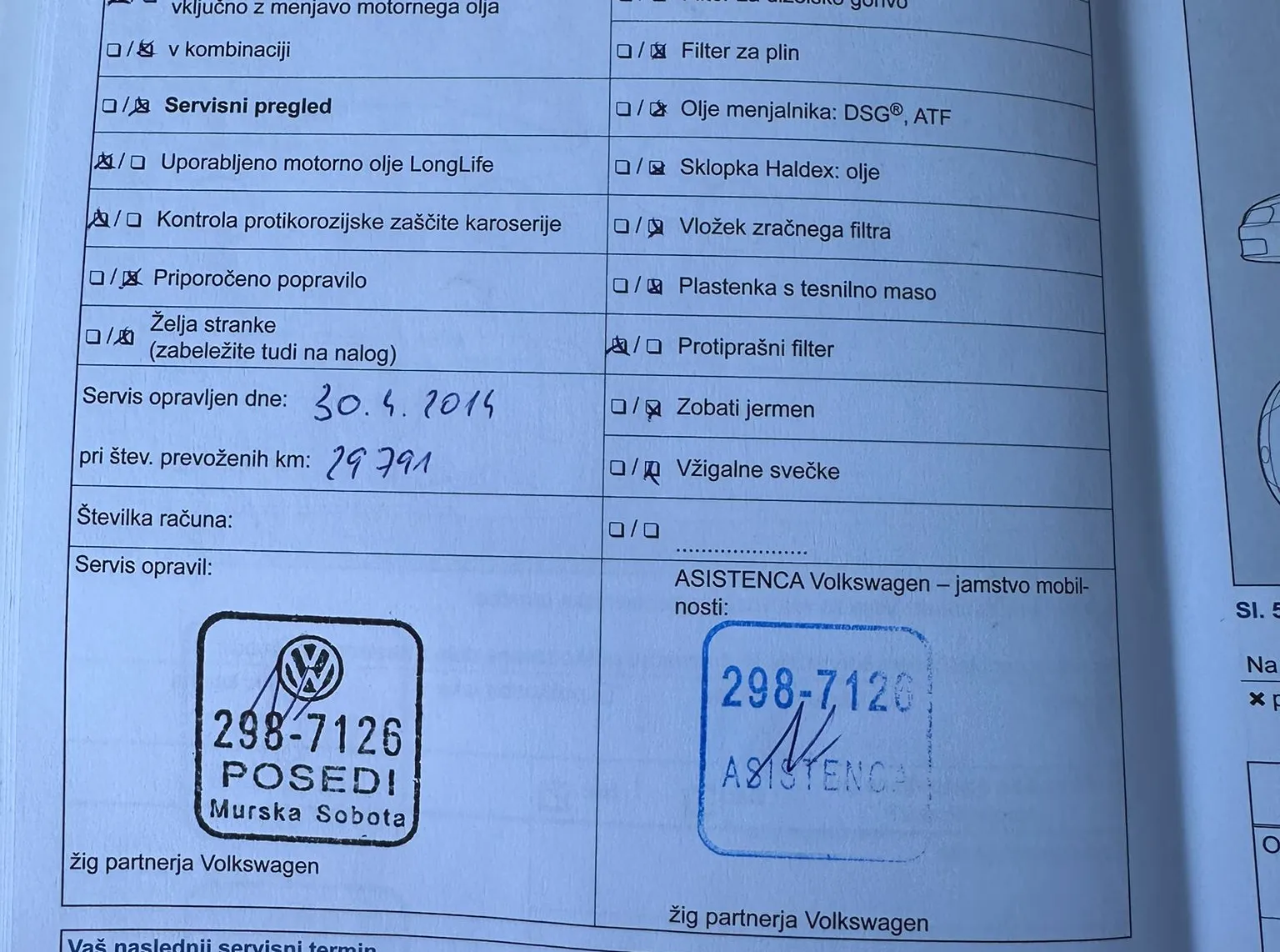 Servisna knjižica - Volkswagen Golf - Comfortline 1,6 TDI - 68