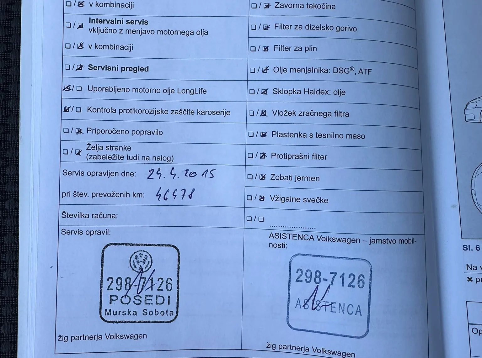 Servisna knjižica - Volkswagen Golf - Comfortline 1,6 TDI - 73