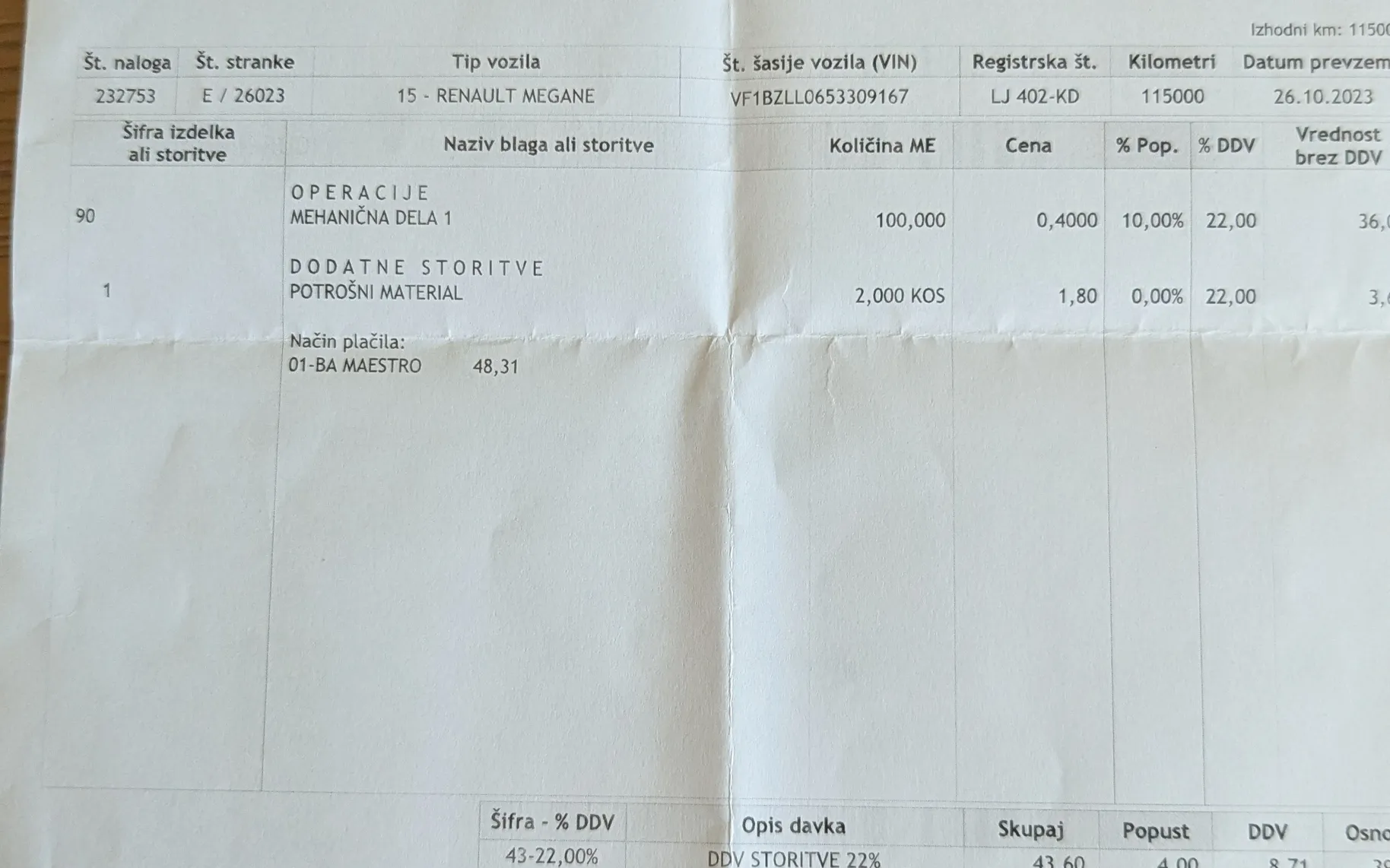 Servisna knjižica - Renault Mégane - Berline dCi 95 Generation - 29