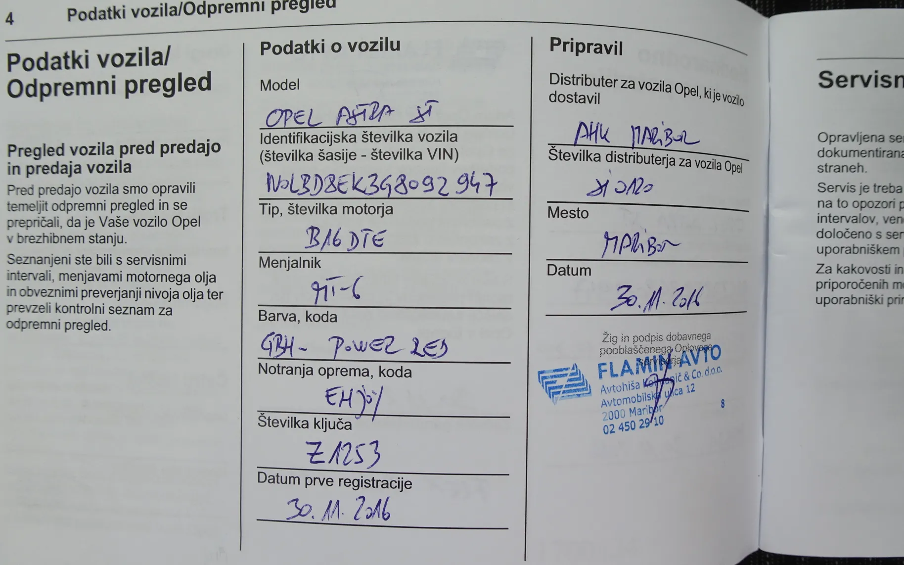 Servisna knjižica - Opel Astra - 1.6 CDTI S ENJOY ST 1. LASTNIK SLO - 30