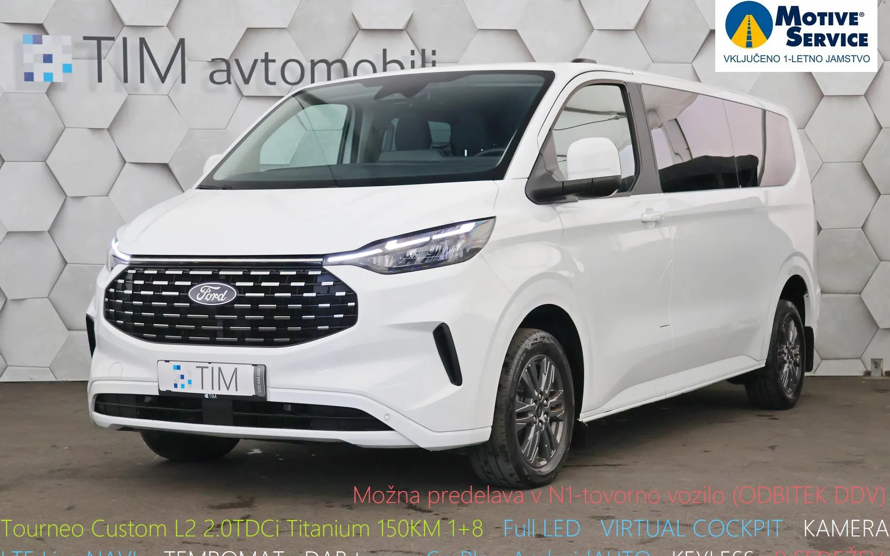 Zunanja slika - Ford E-Transit Custom - L2 2.0 TDCi Titanium 150KM 1+8 - 1