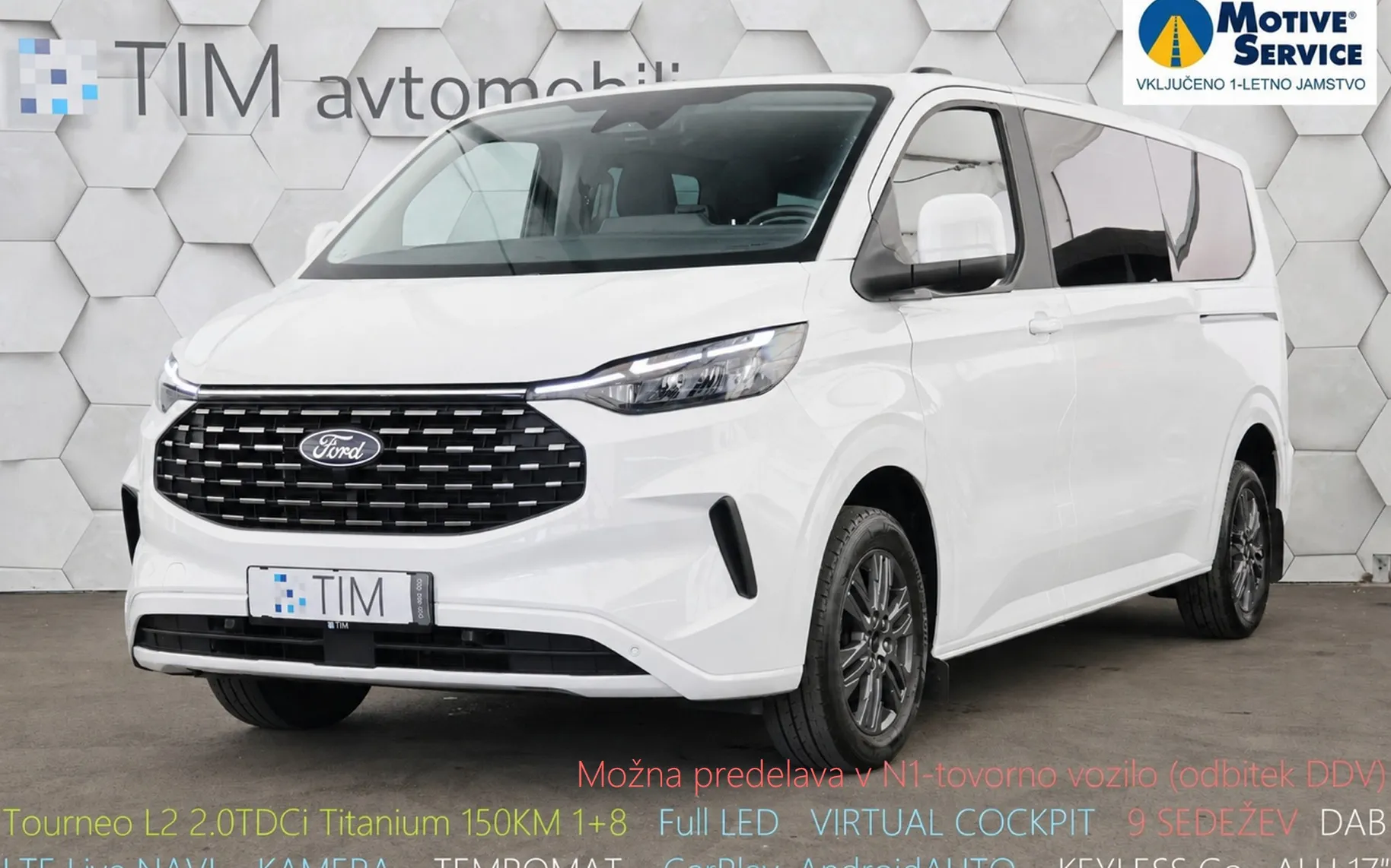 Zunanja slika - Ford E-Transit Custom - L2 2.0 TDCi Titanium 150KM 1+8 - 1