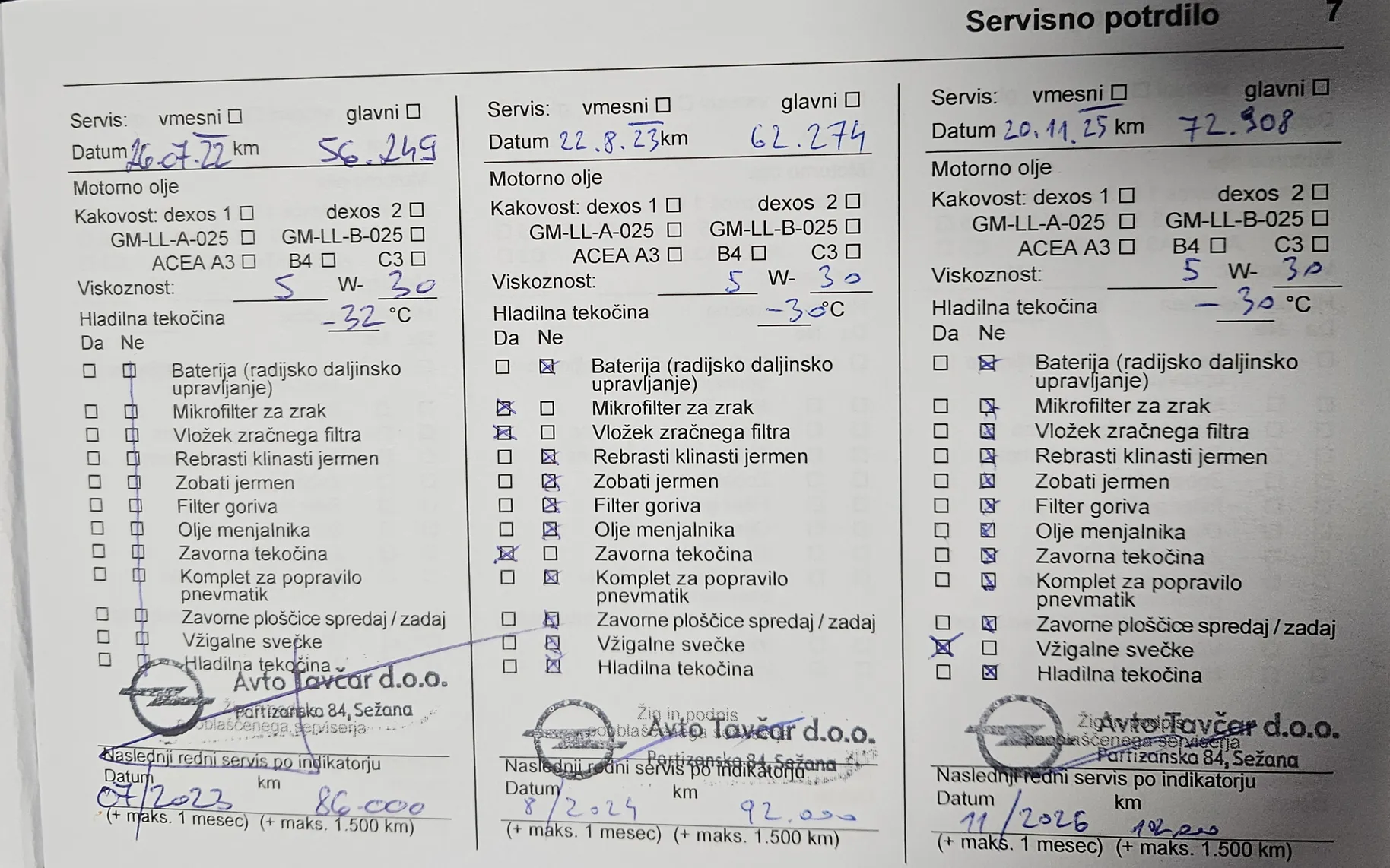 Servisna knjižica - Opel Adam - 1,2 Rocks - 19