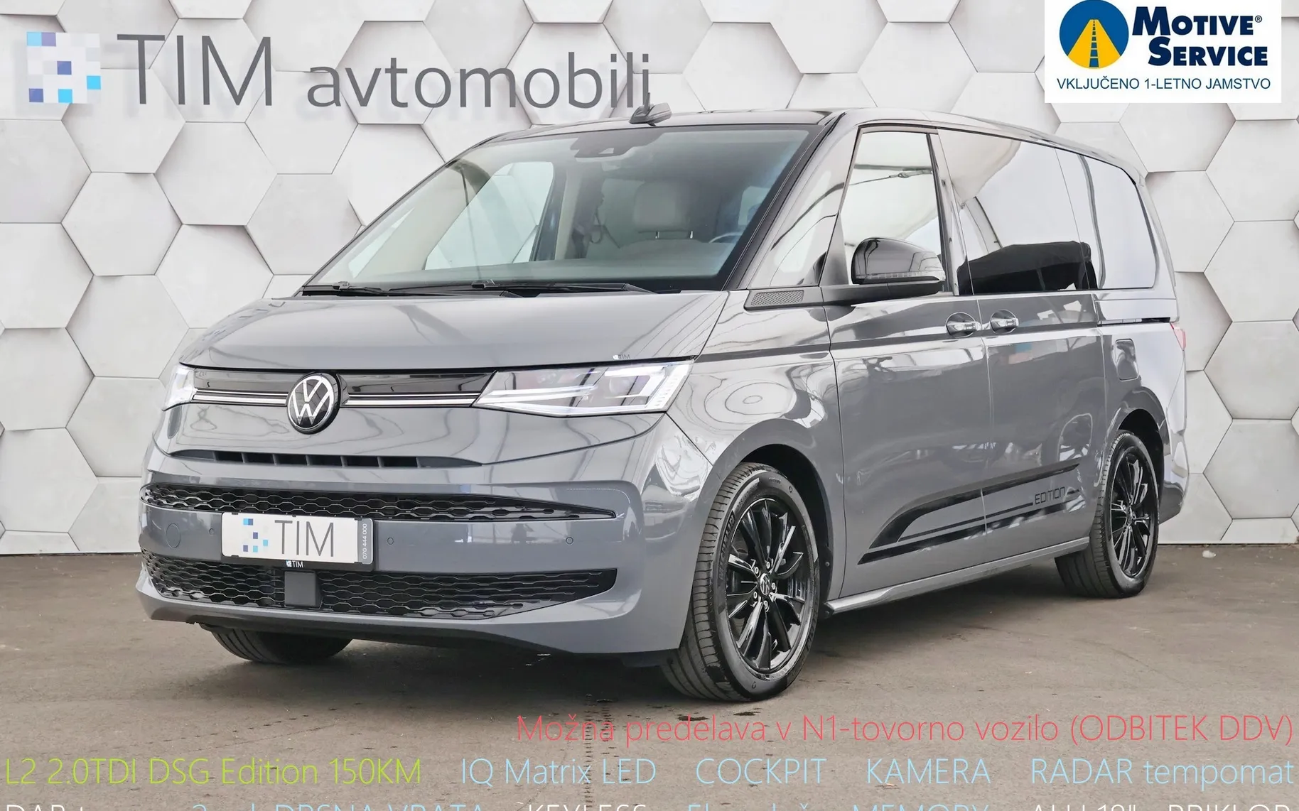 Zunanja slika - Volkswagen Multivan - T7 L2 2.0 TDI DSG Edition 150KM - 1