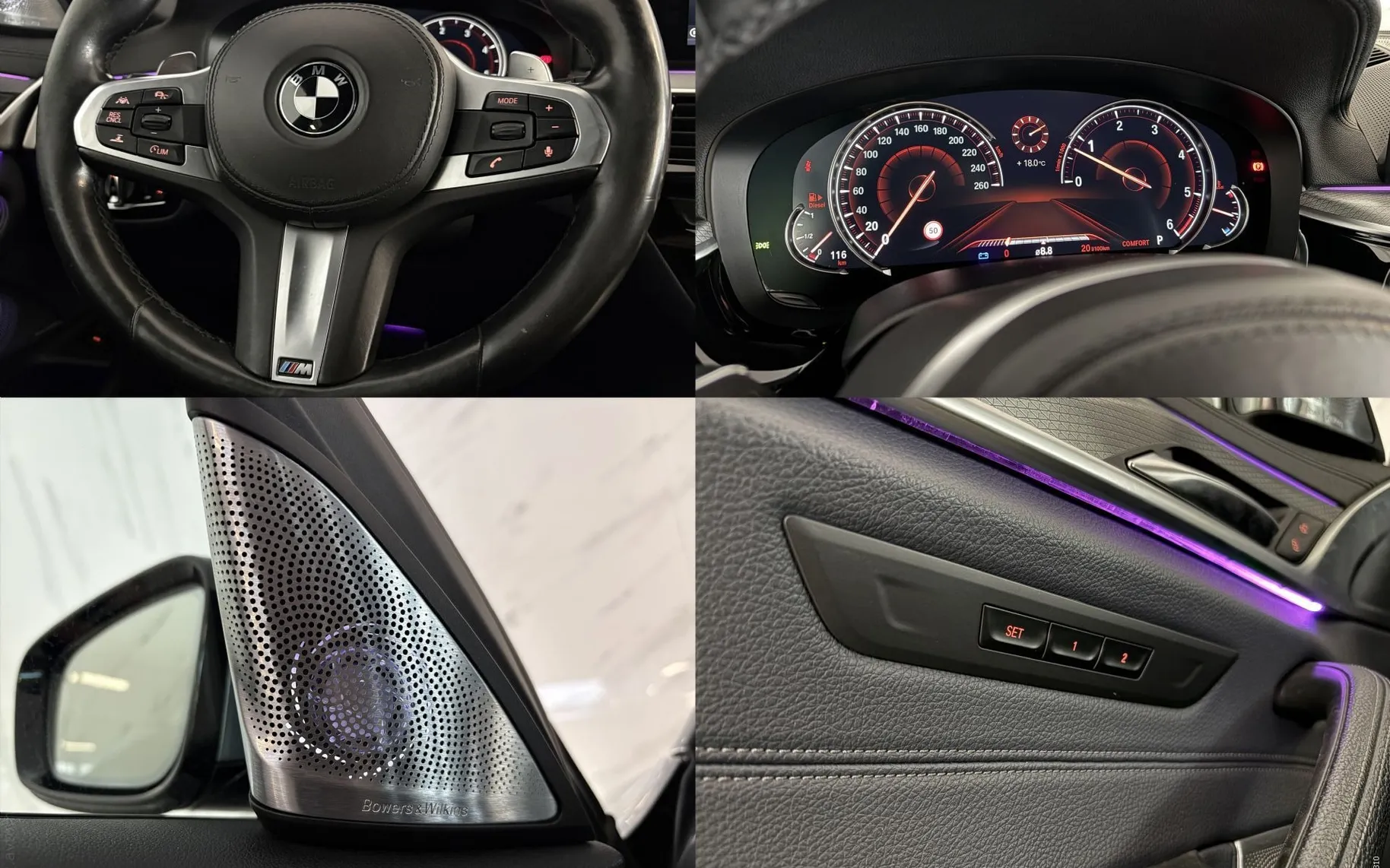 Notranja slika - BMW serija 5 Touring: - 530d|xD|M|ACC|Laser|360K|HUD|BW|NightV|Zračno|TV| - 11