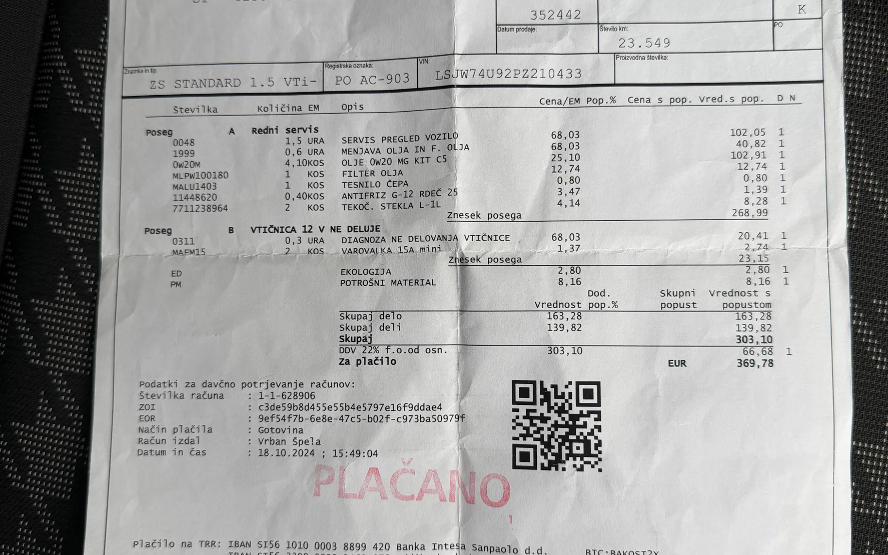 Servisna knjižica - MG MG ZS - ZS Standard - 12