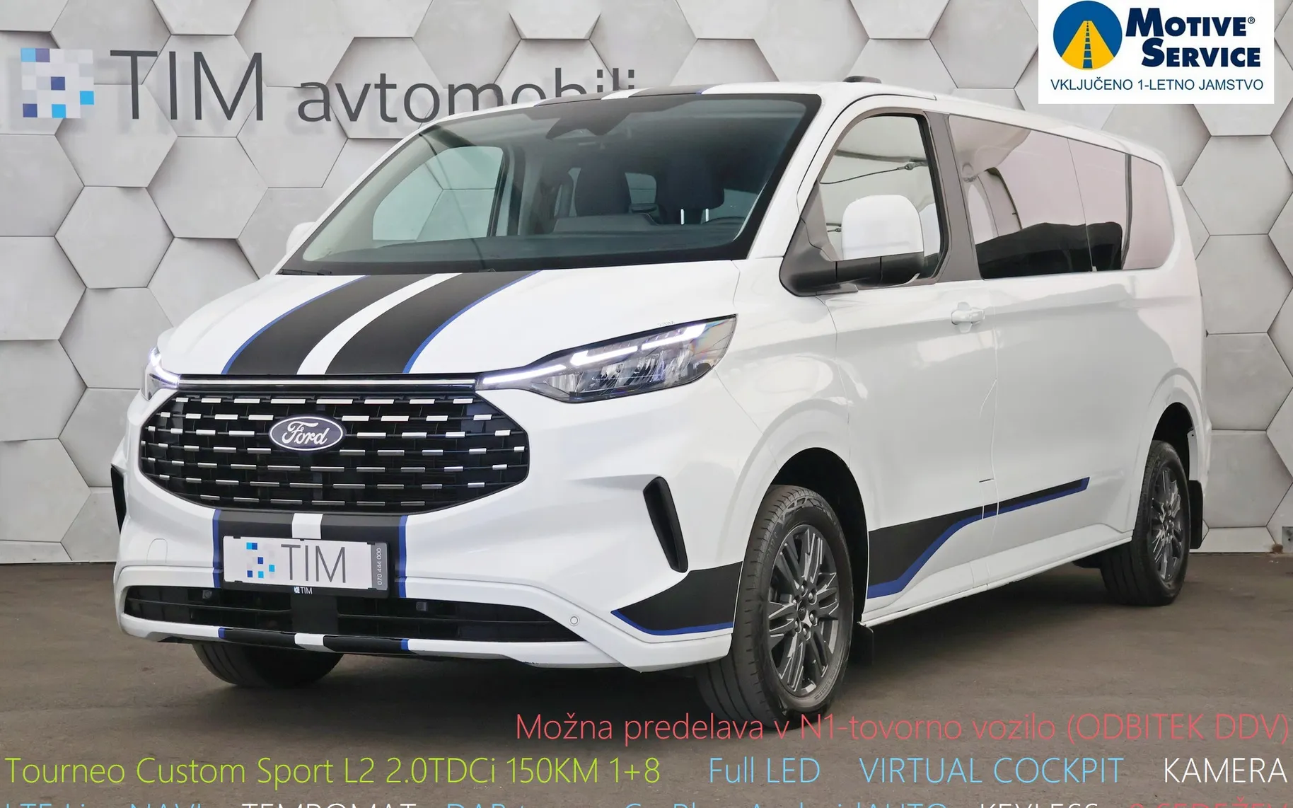 Zunanja slika - Ford E-Transit Custom - Sport L2 2.0 TDCi 150KM 1+8 - 1