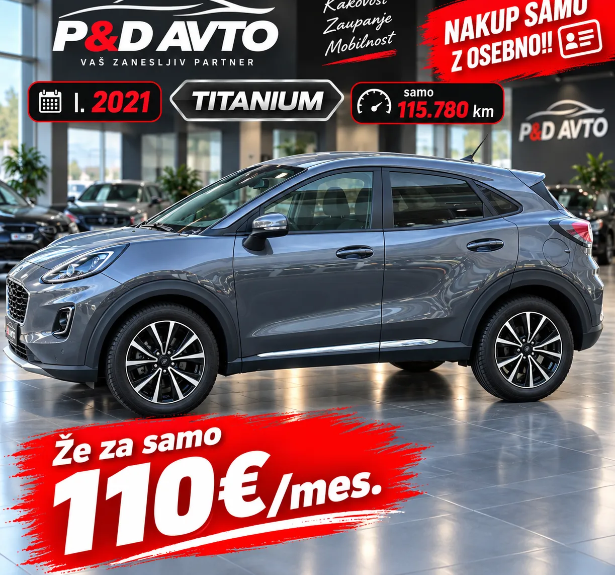 Zunanja slika - Ford Puma - 1,0 EcoBoost MHEV Titanium - 1
