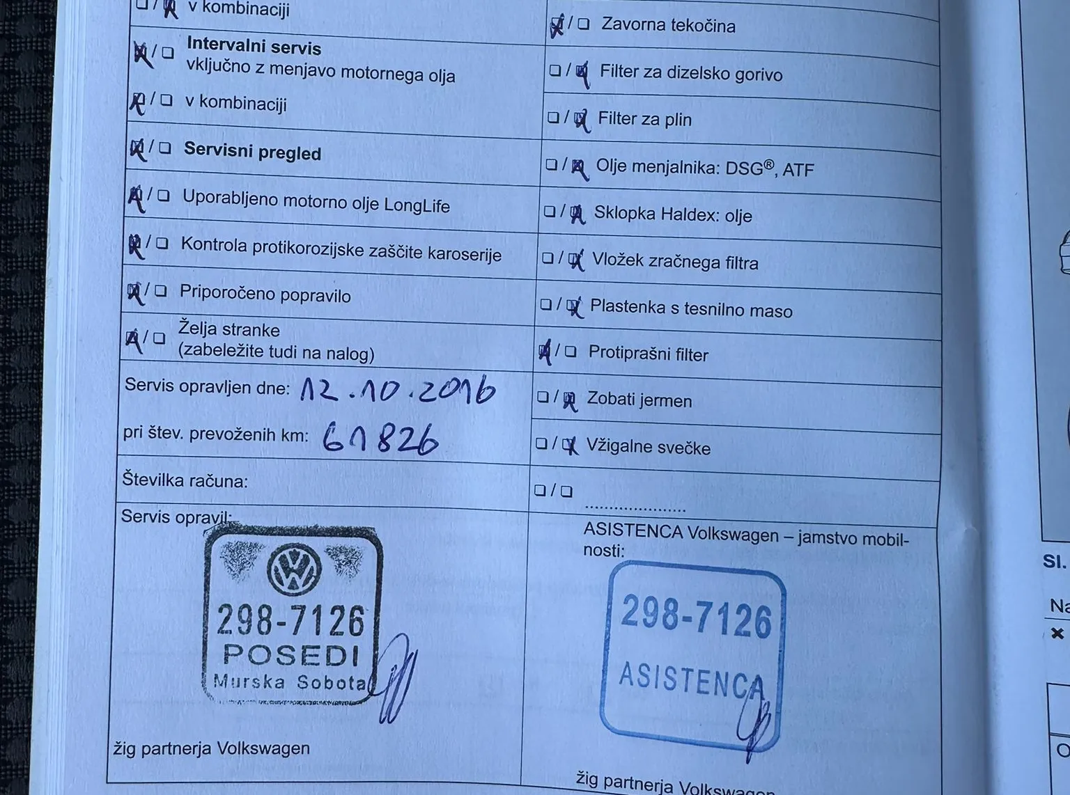Servisna knjižica - Volkswagen Golf - Comfortline 1,6 TDI - 66