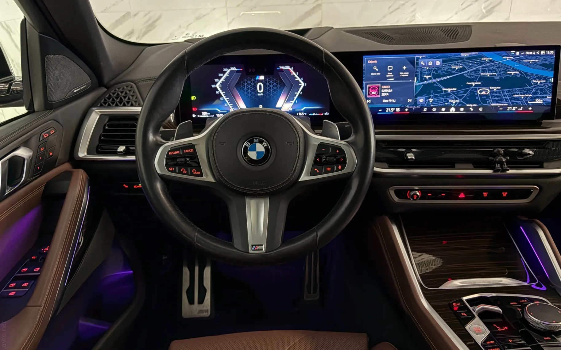 Notranja slika - BMW serija X6: - 30d|xDrive|M|ACC|SkyL|Hlajenje|HUD|360K|Harman... - 11