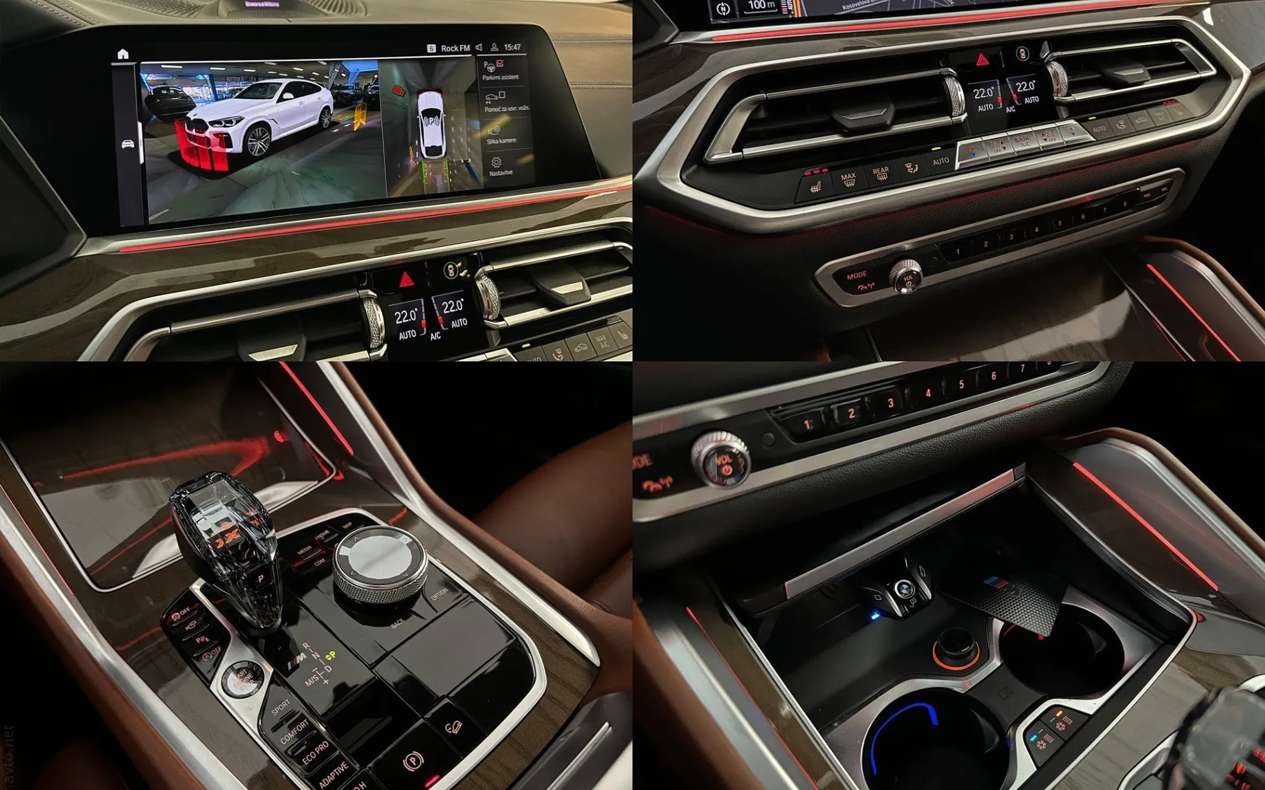Notranja slika - BMW serija X6: - M50i|xD|SkyL|SoftC|R22|Kljuka|BowersW|ACC|HUD|360K - 12
