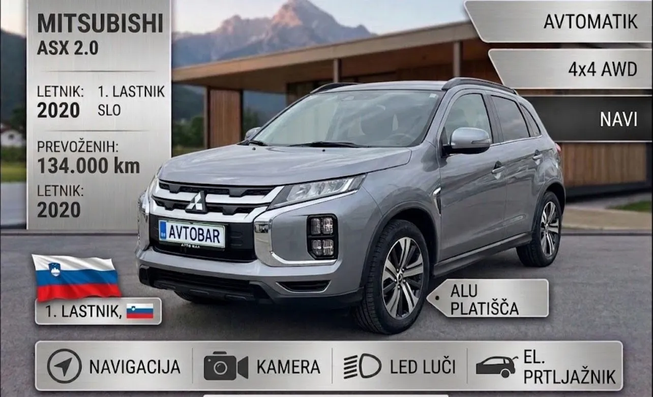 Zunanja slika - Mitsubishi ASX - 4WD 2.0 Sport+1.LAST+SLO+LED+F1+KAMERA+NAVI... - 1