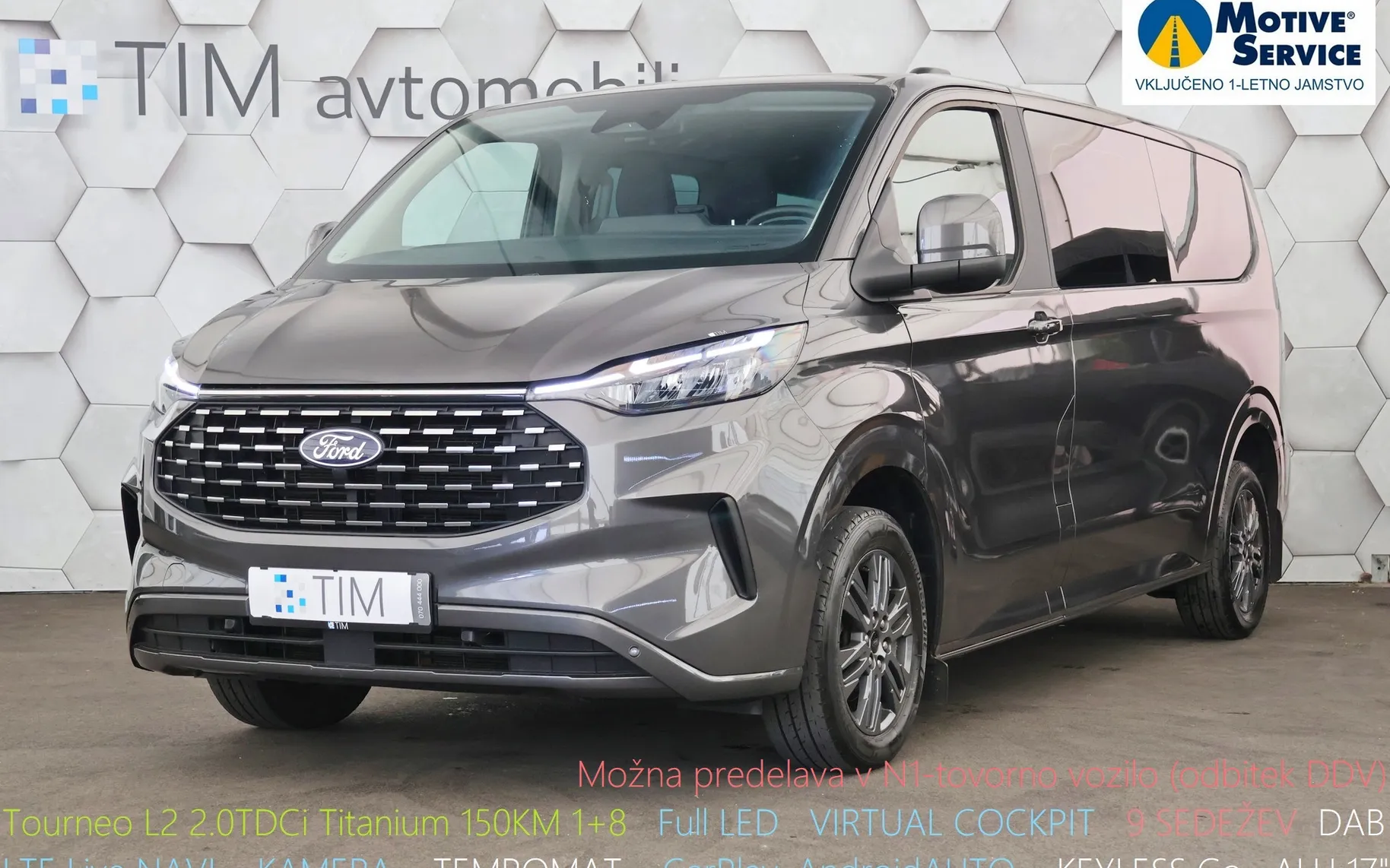 Zunanja slika - Ford E-Transit Custom - L2 2.0 TDCi Titanium 150KM 1+8 - 1