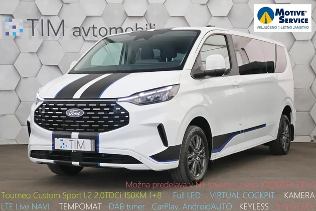 Zunanja slika - Ford E-Transit Custom - L2 2.0 TDCi Titanium 150KM 1+8 - 1
